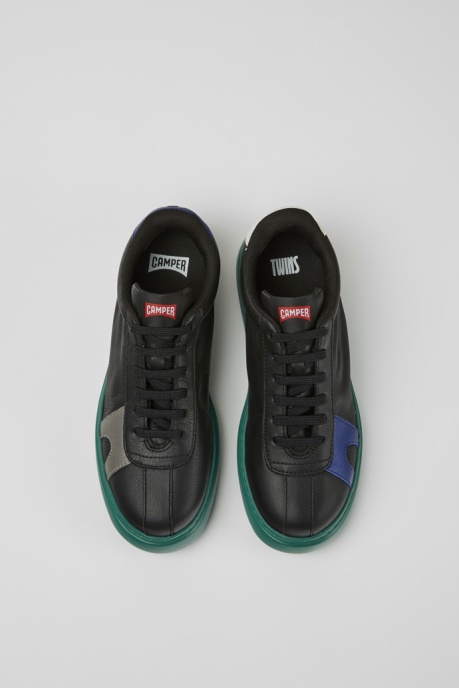 Twins Black And Blue Leather Sneakers For Women Camper AU New Arrivals