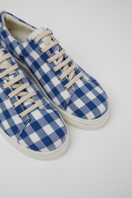 Design Runner Up Blue And White Recycled Cotton Sneakers For Women Camper AU