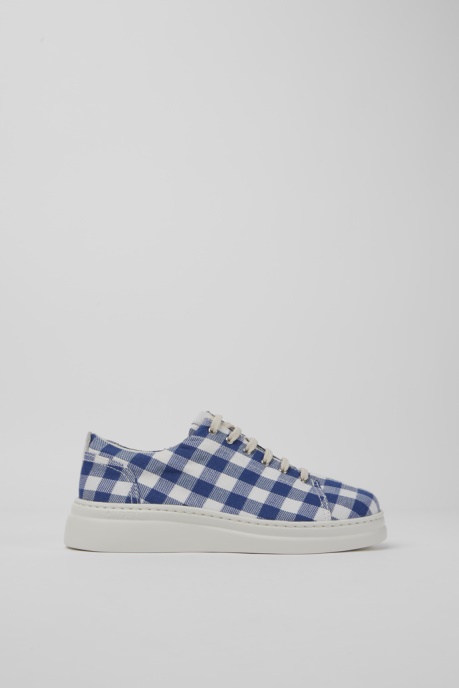 Design Runner Up Blue And White Recycled Cotton Sneakers For Women Camper AU