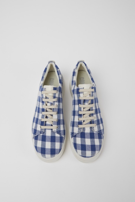 Design Runner Up Blue And White Recycled Cotton Sneakers For Women Camper AU