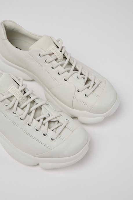 Camper AU Karst White Leather Shoes For Women New Arrivals