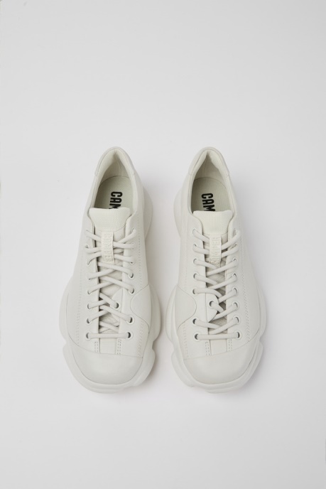 Camper AU Karst White Leather Shoes For Women New Arrivals