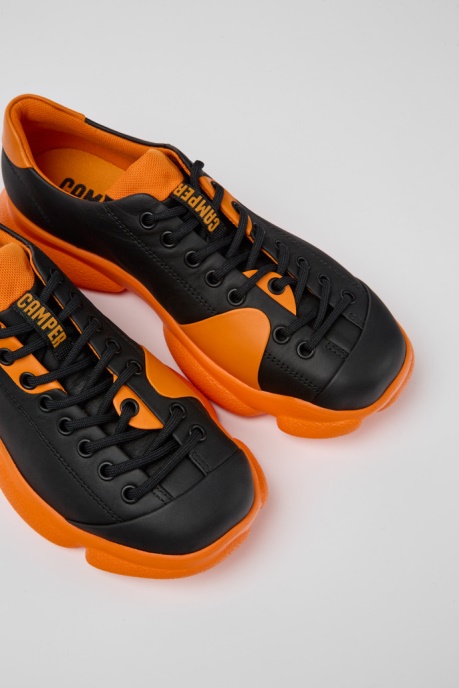 Karst Black And Orange Leather Shoes For Women Exclusive Camper AU