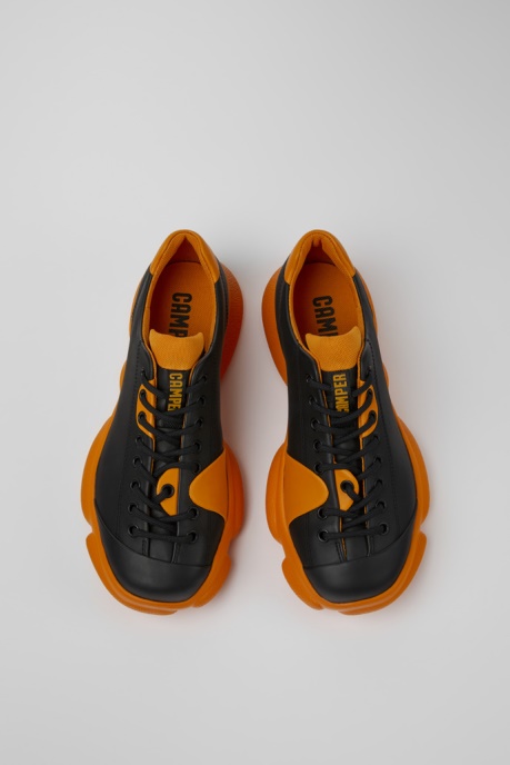 Karst Black And Orange Leather Shoes For Women Exclusive Camper AU