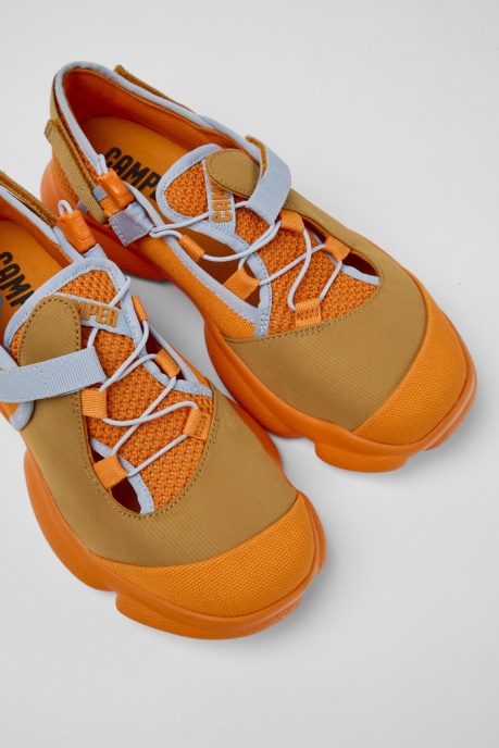 Karst Orange And Brown Textile Shoes For Women Exclusive Camper AU