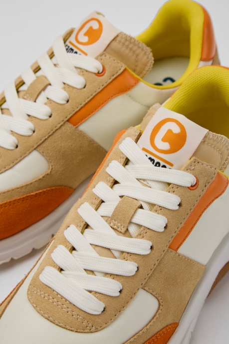 Drift White Beige And Orange Nubuck Sneakers For Women Camper AU New Arrivals