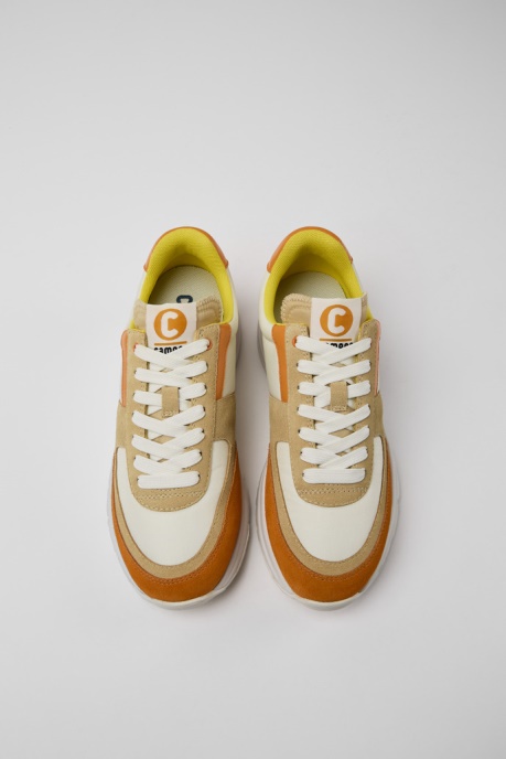 Drift White Beige And Orange Nubuck Sneakers For Women Camper AU New Arrivals