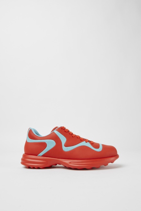 Camper AU Twins Red And Turquoise Leather Lace-Up Sneakers New Arrivals