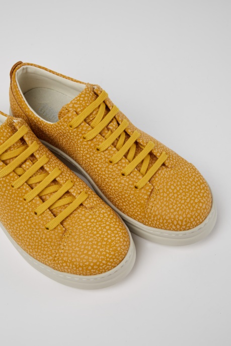 Camper AU Design Runner Up Yellow-Beige Leather Sneakers