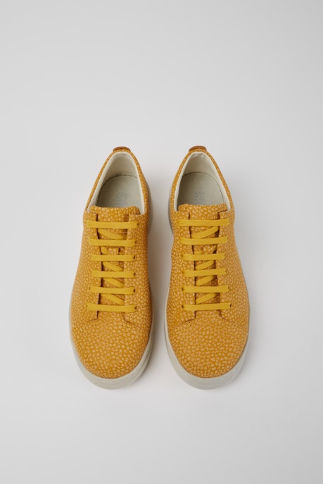 Camper AU Design Runner Up Yellow-Beige Leather Sneakers