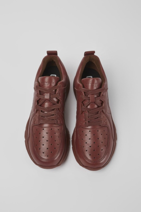 Drift Burgundy Leather Sneakers For Women Camper AU New Arrivals