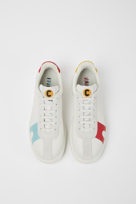 Twins White Suede And Leather Sneakers Camper AU New Arrivals