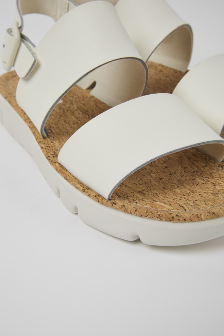 Oruga White Leather Sandals For Women Camper AU New Arrivals