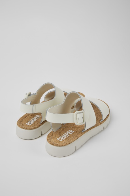 Oruga White Leather Sandals For Women Camper AU New Arrivals