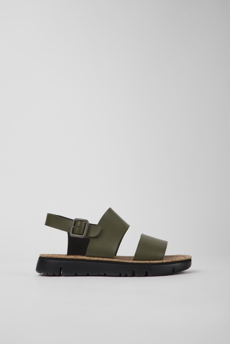 Exclusive Camper AU Oruga Green Leather Sandals For Women