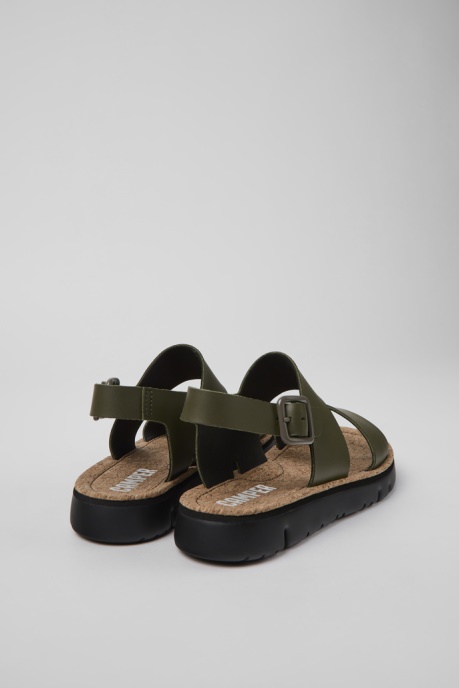 Exclusive Camper AU Oruga Green Leather Sandals For Women