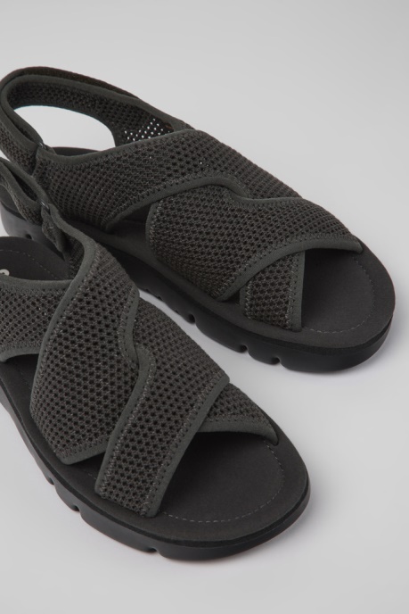 Oruga Dark Gray Textile Sandals For Women Exclusive Camper AU