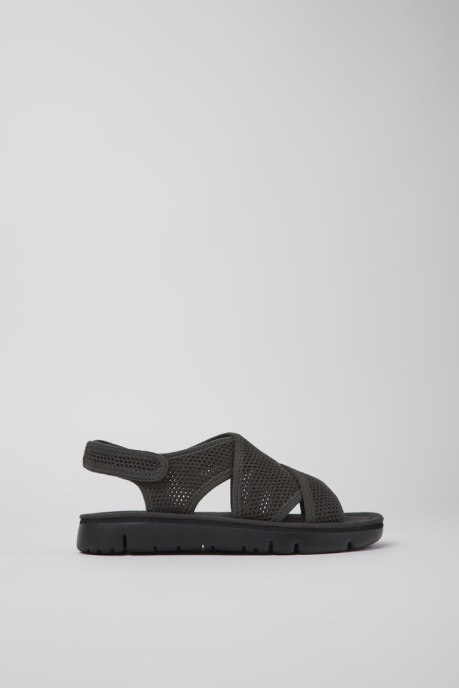 Oruga Dark Gray Textile Sandals For Women Exclusive Camper AU