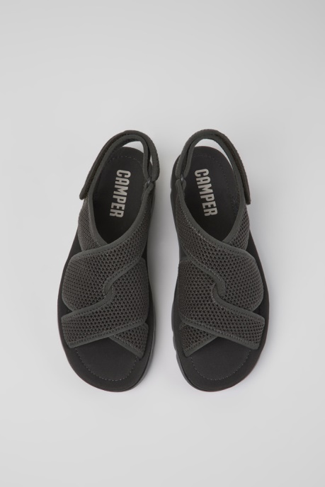Oruga Dark Gray Textile Sandals For Women Exclusive Camper AU