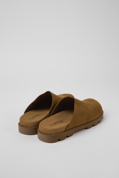 Camper AU Design Brutus Sandal Brown Leather Clogs For Women