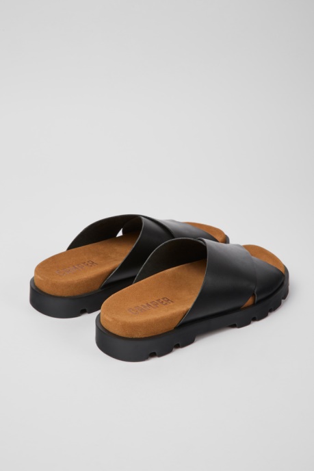 Brutus Sandal Black Leather Sandals For Women Camper AU New Arrivals