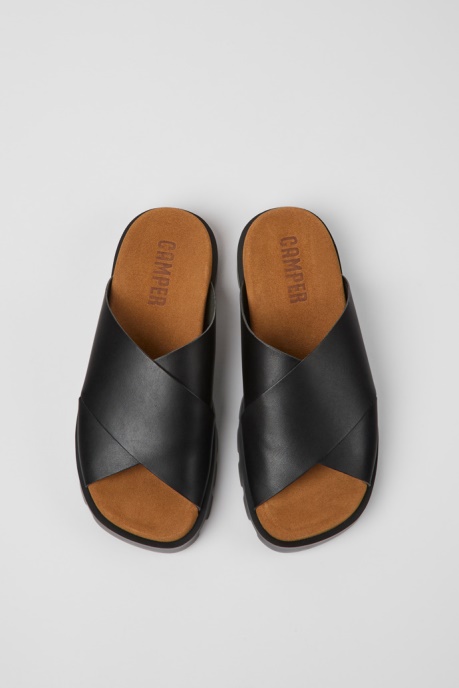 Brutus Sandal Black Leather Sandals For Women Camper AU New Arrivals