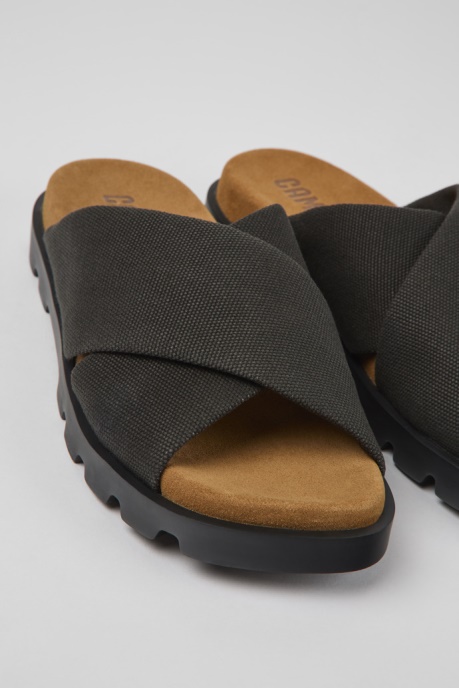 Camper AU Design Brutus Sandal Gray Recycled Cotton Sandals For Women