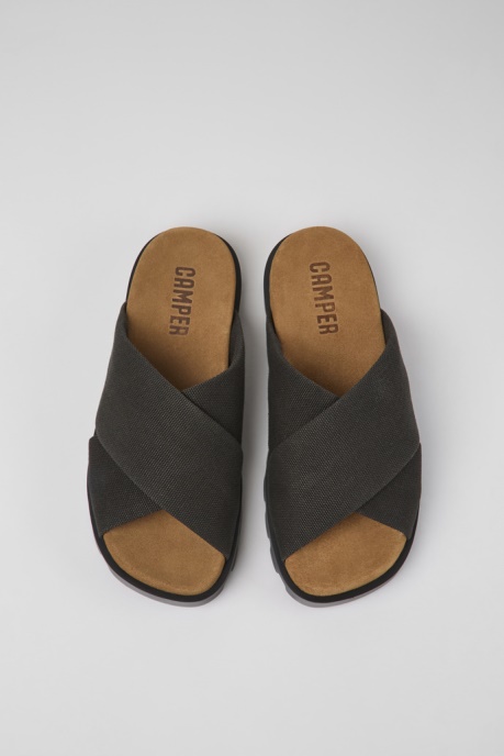 Camper AU Design Brutus Sandal Gray Recycled Cotton Sandals For Women