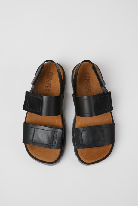 Exclusive Camper AU Brutus Sandal Black Leather Sandals For Women