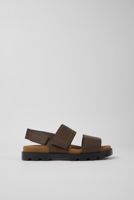 Camper AU Brutus Sandal Brown Leather Sandals For Women New Arrivals