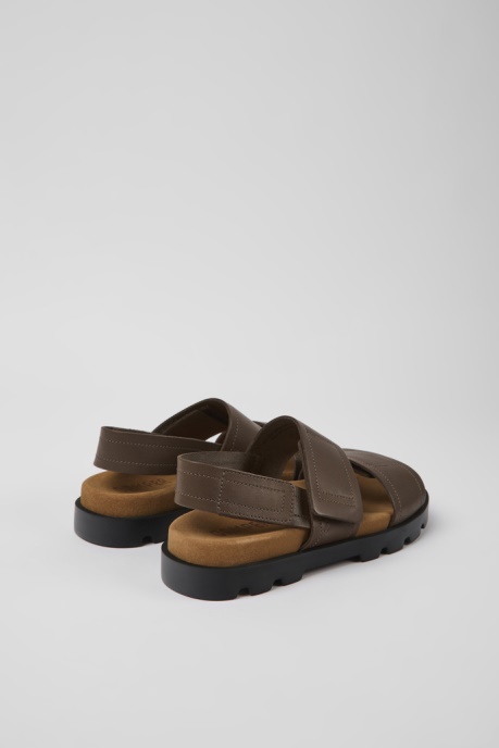 Camper AU Brutus Sandal Brown Leather Sandals For Women New Arrivals