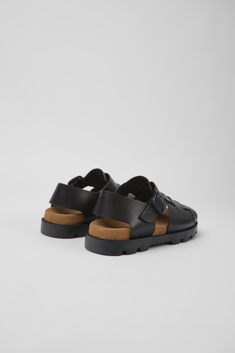 Camper AU Design Brutus Sandal Black Leather Sandals For Women