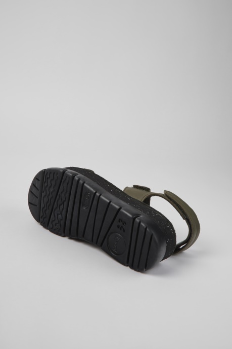 Camper AU Oruga Up Green Leather Sandals For Women New Arrivals