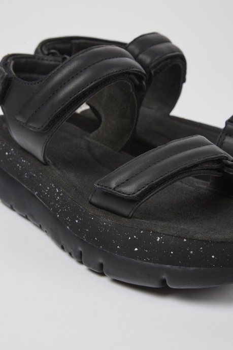Camper AU Oruga Up Black Leather Sandals For Women New Arrivals