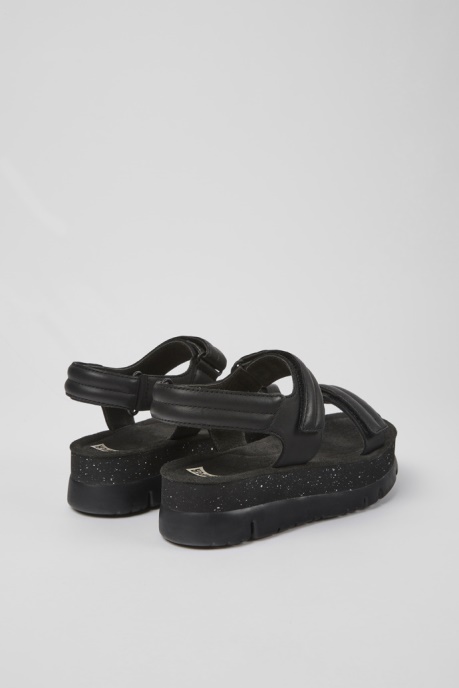 Camper AU Oruga Up Black Leather Sandals For Women New Arrivals