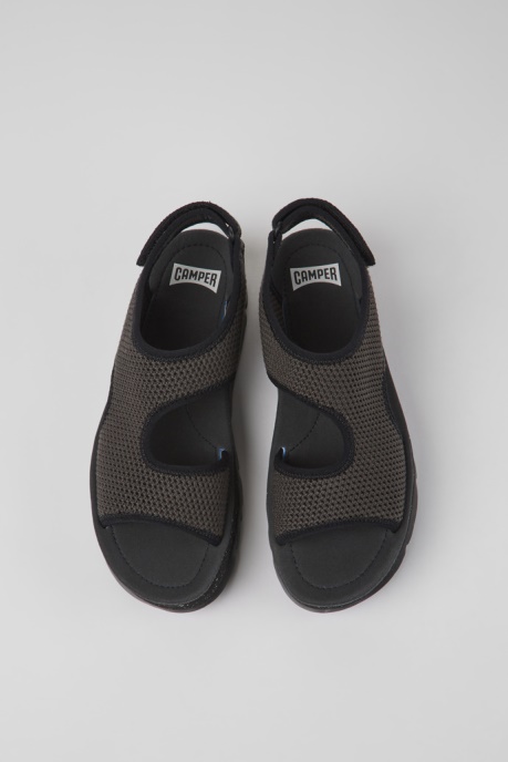 Camper AU Design Oruga Up Gray Textile Sandals For Women