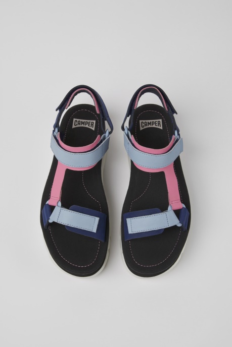 Oruga Up Multicolored Leather Sandals For Women Camper AU New Arrivals