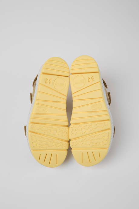 Design Oruga Up Beige Leather Sandals For Women Camper AU