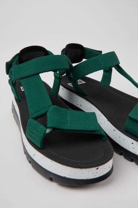 Oruga Up Green Textile Sandals For Women Exclusive Camper AU