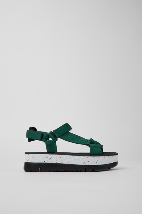 Oruga Up Green Textile Sandals For Women Exclusive Camper AU