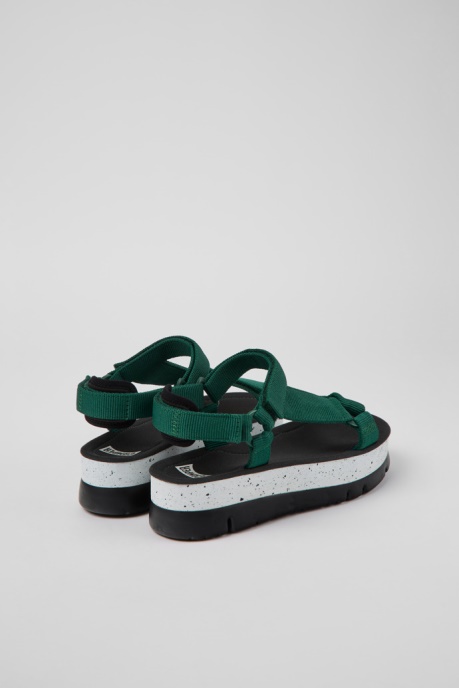 Oruga Up Green Textile Sandals For Women Exclusive Camper AU