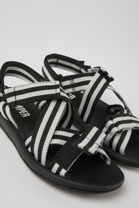 Match Black And White Textile Sandals For Women Camper AU New Arrivals