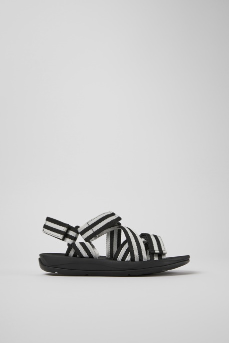 Match Black And White Textile Sandals For Women Camper AU New Arrivals
