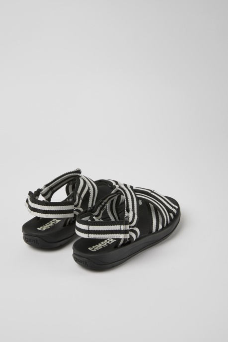 Match Black And White Textile Sandals For Women Camper AU New Arrivals