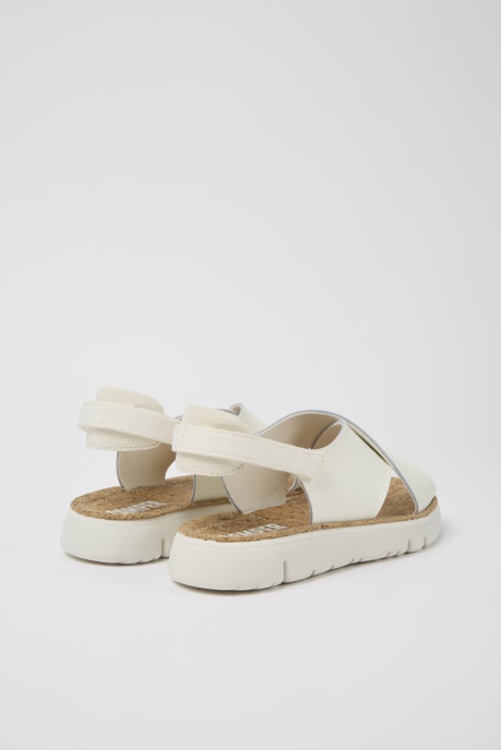 Oruga White Leather And Textile Sandals For Women Exclusive Camper AU