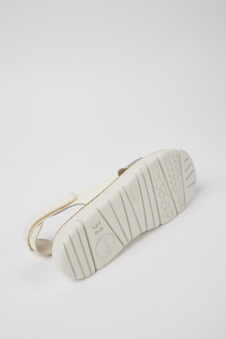 Oruga White Leather And Textile Sandals For Women Exclusive Camper AU