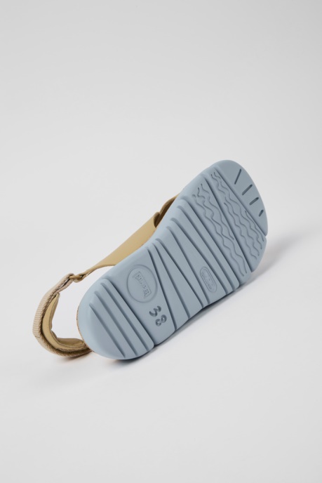 Oruga Beige Leather And Textile Sandals For Women Exclusive Camper AU