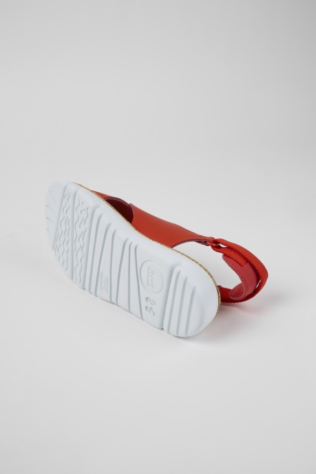 Exclusive Camper AU Oruga Red Leather And Textile Sandals For Women