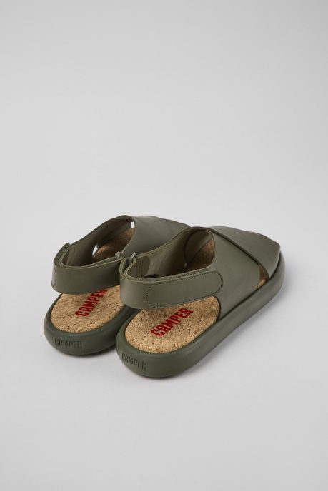 Camper AU Pelotas Flota Green Leather Sandals For Women New Arrivals