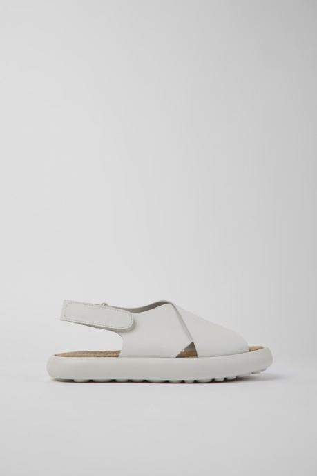 Pelotas Flota White Leather Sandals For Women Camper AU New Arrivals